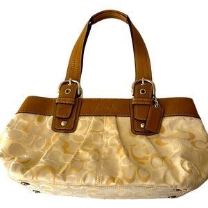 Coach F14492 Signature Gallery Tote Satchel or Soho Pleated Optic Signature Tote